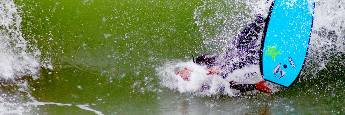 Cornish bodyboarder wipeout